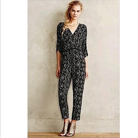Anthropologie Elevenses Dacey Ikat Jumpsuit  S NWOT - Picture 1 of 16